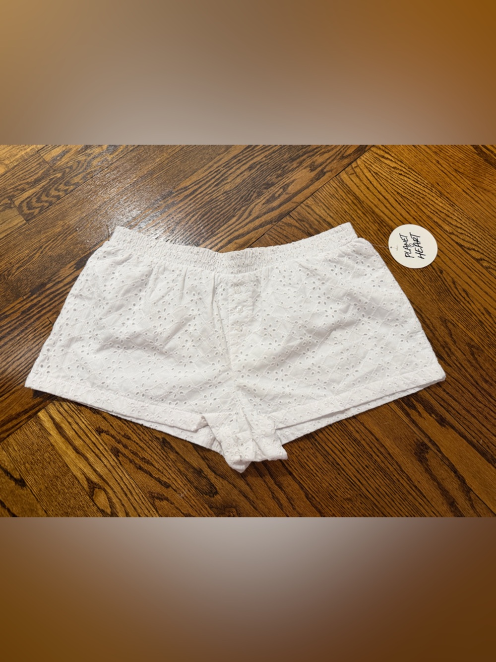 Women’s White Eyelet Cotton Shorts